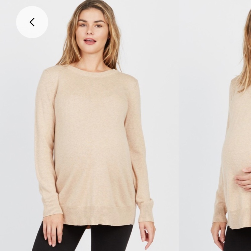 Maternity sweater with zipper back